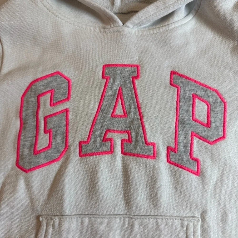 GAP White Hoodie with Pink Lettering
